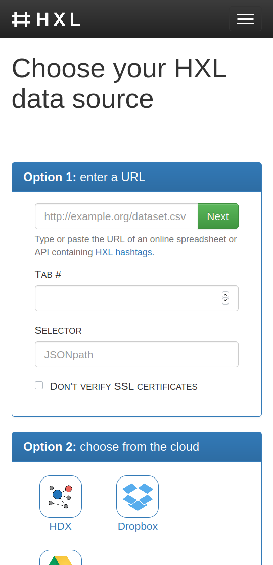 HXL Proxy home page