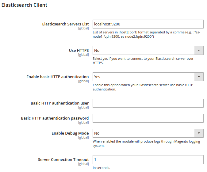 Client configuration