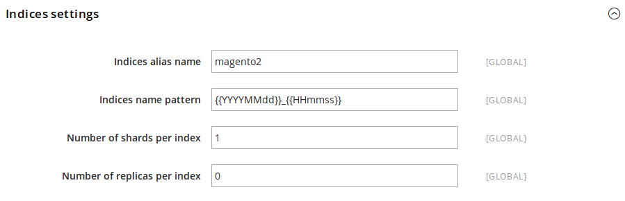 Indices Settings