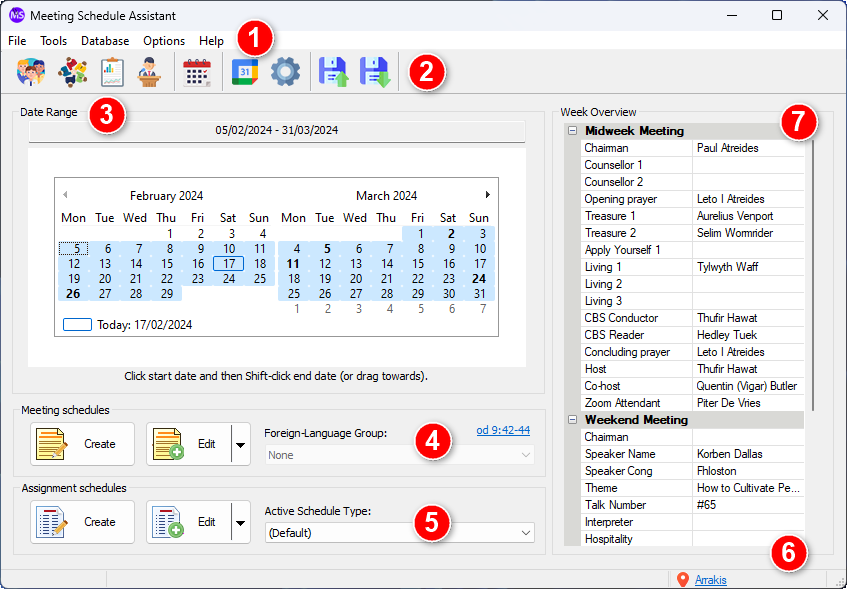 Meeting Schedules - Active Schedule Type