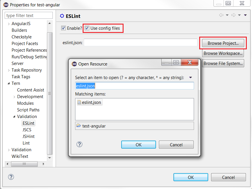 ESLint config file