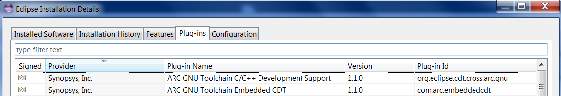 ARC GNU plugin Features