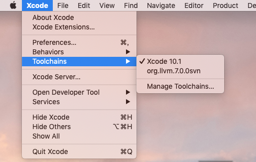 Xcode build settings