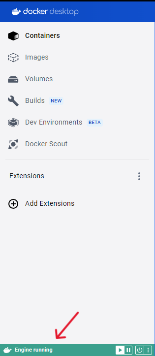 example of docker running