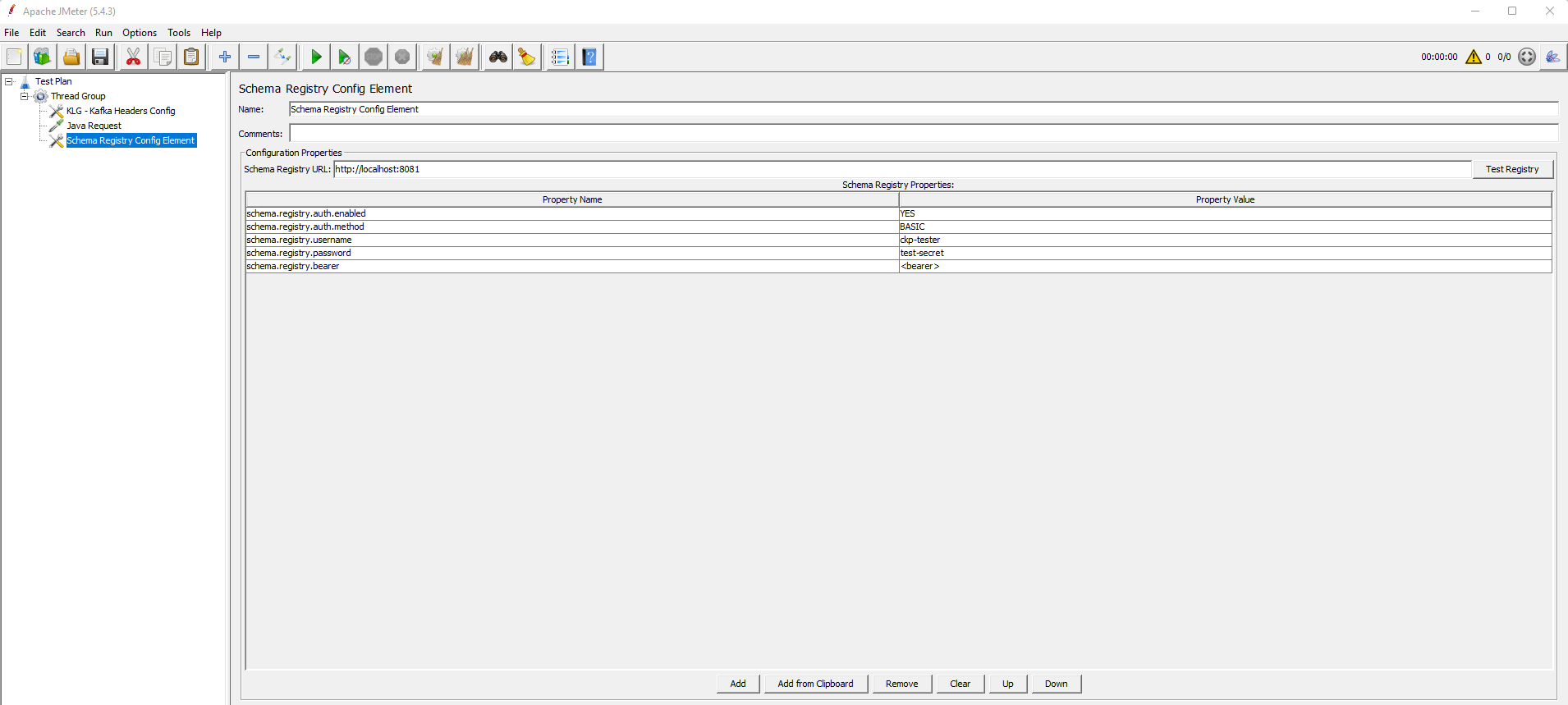 Schema Registry Config